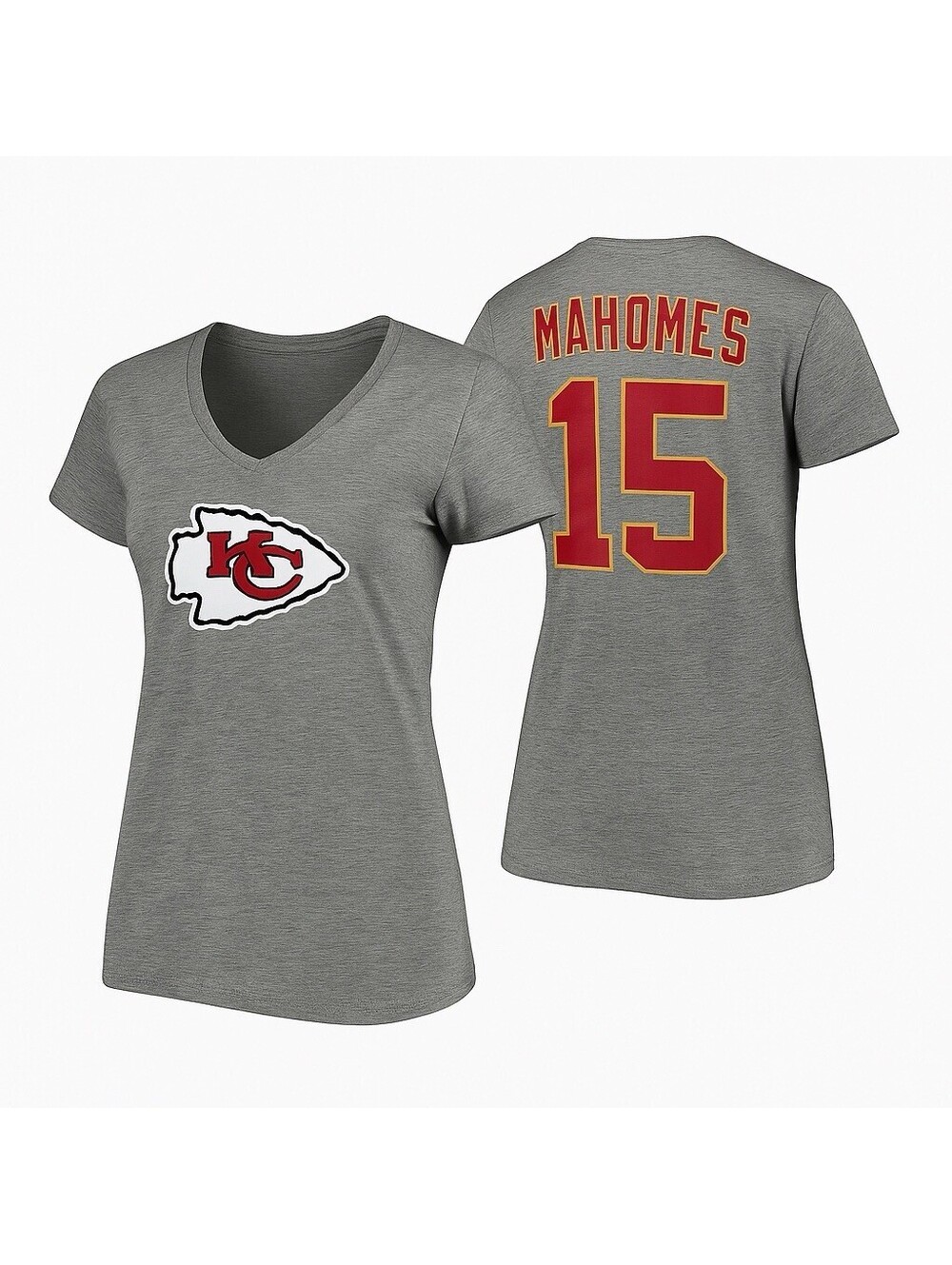 Patrick Mahomes Kansas City Chiefs Womens XL Fanatics Tee Shirt Defect Gray NFL